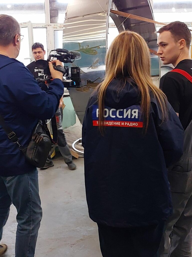Съемки телеканала Россия о реконструкции часов ДГТУ